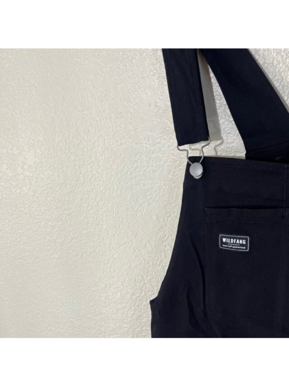 Wildfang Overalls Womens Small Essential Overall Black Denim Pockets NEW - Picture 2 of 6